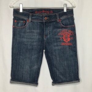 Vintage Y2K G-Unit 50 Cent Denim Jean Bermuda Shorts Size 7